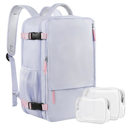 Picture of Sinaliy Carry on Backpack, Waterproof 17 Inch Laptop Backpack for Women, Flight Approved Backpack for Travel, College, Work