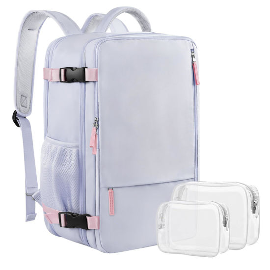 Picture of Sinaliy Carry on Backpack, Waterproof 17 Inch Laptop Backpack for Women, Flight Approved Backpack for Travel, College, Work
