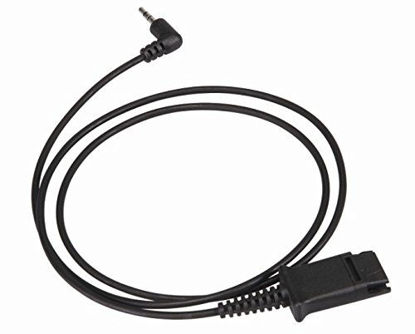 Picture of TruVoice 2.5mm to QD Adapter Cable - Compatible with Plantronics and TruVoice Headsets and connects to - Polycom IP 320, IP321, IP330, IP331, Cisco SPA Phones, AT&T & Cordless Phone with 2.5mm Port