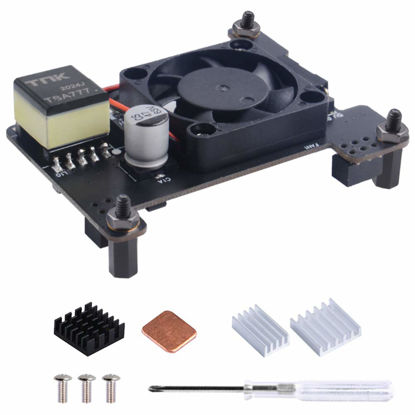 Picture of GeeekPi Isolated PoE HAT for Raspberry Pi 4, Support IEEE 802.3af or 802.3at PoE Standard,with Cooling Fan 30x30x7mm for Raspberry Pi 4 Model B / 3B+ 3B Plus