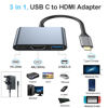 Picture of USB C to HDMI Multiport Adapter with 4K HDMI Output, USB C Hub to 4K HDMI USB 3.0 100W PD Charging for Mac, USB-C Digital AV Multiport Adapter Converter for MacBook Pro/air, iPad Pro & USB-C Device