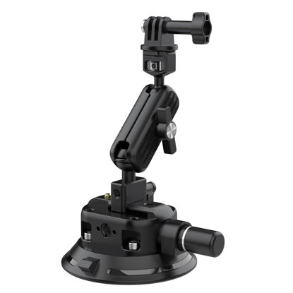 Picture of Taisioner Camera Suction Cup Mount 4.5in Pump-actived Vacuum Suction Mount with Ball HeadQuick Release Magic Arm Metal Suction Cup Mount on Car Boat Windshield Window Camera/Action Camera/Phone Holder