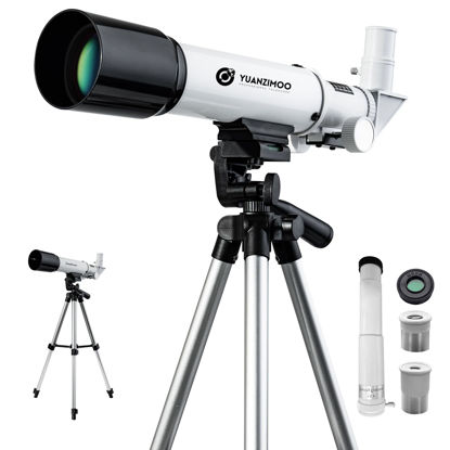 Picture of YUANZIMOO Telescope Kids Telescope 50mm Aperture 360mm AZ Astronomical Portable Telescope for Kids Adults Beginners with Tripod White