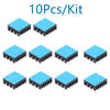 Picture of Awxlumv 10pcs 14mm Aluminum Heatsink Kit 14x14x6mm/ 0.55x0.55x0.24 inch + Thermal Conductive Adhesive Tape Small Mini Cooler Fins Heat Sink for Cooling VRM IC Chips VRAM VGA RAM MOSFET (14mmx14mmx6mm)