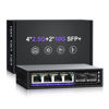 Picture of 6 Port 2.5G Unmanaged Ethernet Switch, 4 x 2.5G Base-T Ports, 2 x 10G SFP+, Compatible with 100/1000/2500Mbps, Metal Fanless, Desktop/Wall Mount NICGIGA 2.5Gbe Network Switch for Wireless AP, NAS, PC