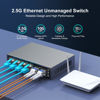 Picture of 6 Port 2.5G Unmanaged Ethernet Switch, 4 x 2.5G Base-T Ports, 2 x 10G SFP+, Compatible with 100/1000/2500Mbps, Metal Fanless, Desktop/Wall Mount NICGIGA 2.5Gbe Network Switch for Wireless AP, NAS, PC