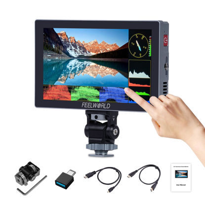 Picture of FEELWORLD P6X 5.5-Inch Touchscreen Camera Monitor 1000Nit Camera Field Monitor, Supports 4K 60Hz,3D LUT, HDR,Waveform Aluminum Casing 9:16 Marker