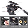 Picture of Cayer K6 Fluid Head, Metal Camera Tripod Head with Adjustable Pan Handle, Heavy Duty Video Tripod Pan Tilt Head for Video Cameras, DSLR Cameras, Telescope,Tripod, Monopod, up to 17.6 lbs