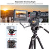 Picture of Cayer K6 Fluid Head, Metal Camera Tripod Head with Adjustable Pan Handle, Heavy Duty Video Tripod Pan Tilt Head for Video Cameras, DSLR Cameras, Telescope,Tripod, Monopod, up to 17.6 lbs