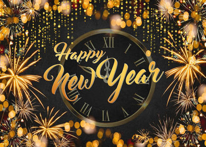 Picture of CYLYH 8x6ft Happy New Year Banner Black Wood Firework New Years Eve Party Backdrop 2025 New Years Backdrop for Happy New Year Banner 2025 New Year Decorations Backdrop