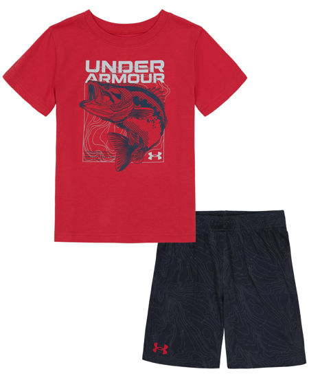 Picture of Under Armour Boys Outdoor Set, Cohesive Pants & Top Tshirt And Short Set, Chakra Intel Bass, 4 US