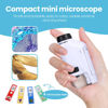 Picture of Axlksia Mini Microscope for Kids and Adults, Kids Microscope Handheld 60x-180x LED Lighted Pocket Microscope with 4 Slides for Kids Student Science Lab Education (White Pocket Microscope)
