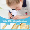 Picture of Axlksia Mini Microscope for Kids and Adults, Kids Microscope Handheld 60x-180x LED Lighted Pocket Microscope with 4 Slides for Kids Student Science Lab Education (White Pocket Microscope)