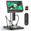 Picture of Elikliv Autofocus 4K Digital Microscope EM4K-AF, 8" Coin Microscope, 52MP HDMI Microscope, Soldering Microscope for Electronic Repair, LCD Microscope for Adults, UHD Video Microsocpe, 10" Stand, 64G