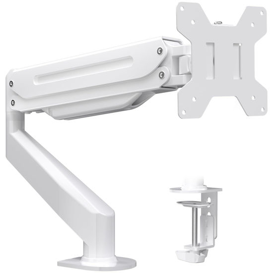 Picture of Suptek Monitor Mount Gas Spring Monitor Arm Desk Mount Single Monitor Stand Fully Adjustable Fits 17 20 22 23 24 26 27 32 inch Monitors (White)