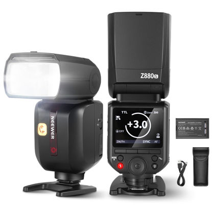 Picture of NEEWER Z880-S 2.4G 76Ws TTL Camera Flash Speedlite Compatible with Sony, Upgraded UI, Adjustable Modeling Lamp, TTL/M Quick Switch TCM Key, 1/8000s HSS 7.2V/3000mAh Battery 600 Full Power Flash