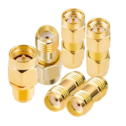 Picture of Goupchn SMA Adapter Kit 6PCS SMA Male Female Extension Coax Coaxial Connector Coupler