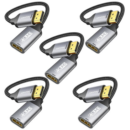 Picture of UANTIN 5-Pack Display Port to HDMI 4K Adapter | Braided DP DisplayPort Male to HDMI Female Uni-Directional Converter for PC Dell HP AMD NVIDIA Laptop HDTV Monitor and Other Passive