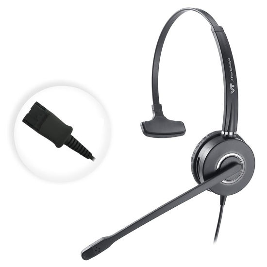 Picture of Mono Plantronic-QD Headset with Microphone - for Cables with Quick Disconnect Connector for Call Center Office (VT6932QD)
