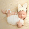 Picture of Newborn Baby Bunny Rabbit Crochet Knitted Photography Props Newborn Baby Outfits Diaper Costume (Milky white A)