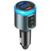 Picture of ILOKEY Bluetooth 5.0 Car FM Transmitter for Car 12V~24V Noise Cancelling MP3 Player 7 Color LED Charger Adapter Supports QC 3.0 Fast Charge Handsfree Call TF Card USB Flash Drive (black-BC52)