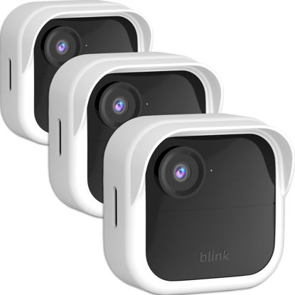 Picture of Silicone Skin Case/Cover for Blink Outdoor 4 (4th Gen) - Weatherproof Silicone Case with Brim for Full Camera Protection, Blink Outdoor 4 Smart Security Camera Accessories (White, 3 Pack)