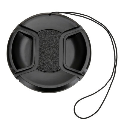 Picture of BOWONG Universal Center Pinch Snap-on Front Lens Cap 40.5mm 46mm 49mm 52mm 55mm 58mm 62mm 67mm 72mm 77mm 82mm For Canon Nikon Sony Pentax Olympus Fuji Camera with String (67mm)