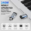 Picture of Tciogrxp 240W USB C Magnetic Adapter, (2 Pack 2 Plugs) Magnetic USB C Adapter Right Angle 24Pin, USB4 40Gbps 8K 60Hz for Thunderbolt 3/4, MacBook Pro/Air,Steam Deck, PS5