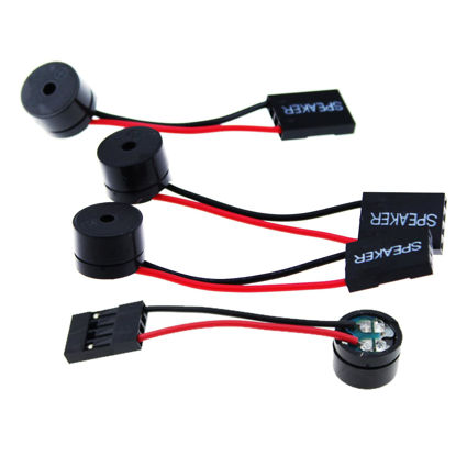 Picture of SQXBK 4PCS Computer Case Buzzer Cabinet Speaker PC Internal BIOS Mini Plug Motherboard Small Alarm Speaker with Plug Black