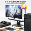 Picture of SHERRIVA 10K 8K HDMI Switch - HDMI Switch 2 in 1 Out, HDMI Splitter Switcher, Bi-Directional HDMI Hub, Supports 8K@60Hz, 4K@240Hz, Compatible with PS5/4, Xbox, Fire Stick, Apple TV, Projector
