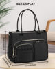 Picture of WGEAR Laptop Tote Bag for Women 15.6 Inch Teacher Tote Bag Nurse Work Bags Professional Messenger Shoulder Bag for Laptop or Tablet Lightweight Travel Tote Bag Black