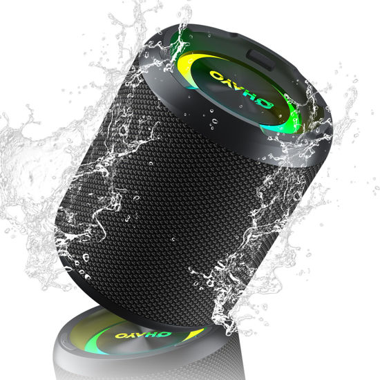 Picture of OHAYO 40W Wireless Portable Bluetooth Speaker with Lights, IPX7 Waterproof, Stereo Loud Sound, RGB Lights,TWS Pairing, AUX&TF-Card in, for Home/Party/Travel/Outdoor/Beach