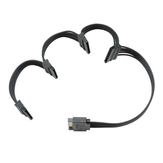 Picture of YiKaiEn SATA 15 Pin Male to SATA Female Power Supply Cable 23inch 58cm (1 to 4)