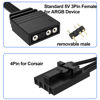 Picture of 4 Pin to 3 Pin RGB Adapter for Corsair RGB HUB, Lighting Node CORE, Commander CORE and iCUE Commander CORE XT, Converter to Standard 5V 3 Pin ARGB Fan Device