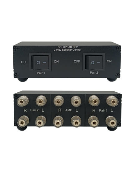 Picture of Premium 2 Zone Speaker Selector Switch Box, 2 Way Stereo Audio Speaker Switcher Distribution Box for Multi-Channel High Powered Amp A B Switches -SOLUPEAK SP2