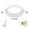 Picture of OLIREXD 2PCS 30Ft Phone Extension Cord Male to Male Telephone Flat Cord with Standard RJ11 6P4C Plug and 1 in-Line Coupler 50PCS cable Clamp Holders