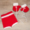 Picture of Zeroest Newborn Photography Prop Crochet Baby Boxer Outfit Knit Baby Photo Prop Costume Boxing Trunks Set (Red)