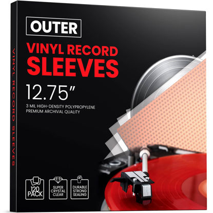 Picture of 120 Pack Vinyl Outer Sleeves - 12.75-inch Vinyl Record Sleeves - 3mil Thick Vinyl Record Storage Outer Sleeves for Vinyl Records - Anti-Static Vinyl Record Sleeves Outer, Dust, Moisture Protection