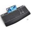 Picture of JOYACCESS Wireless Keyboard,Ergonomic Wireless Keyboard with Wrist Rest,Computer Keyboard with Phone Holder, Volume Knob, 2.4 GHz Wireless USB Receiver - for Computer Mac PC Laptop - Black Grey