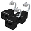 Picture of XANHAM Telephone Cable 2 Way Splitter(3 Pack) RJ11 6P4C Phone Line Cord Adapter with 3 inch Cable for Landline Phone Wire, Black, AV01204