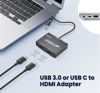 Picture of AMANKA USB 3.0 or USB C to HDMI Adapter for Dual Monitors, Type C to HDMI Converter for MacBook, USB A/C to HDMI Splitter Extended Display 1080p Output for Mac and Windows