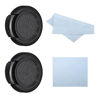 Picture of PATIKIL 27mm Lens Cap, 2 Pack Sides Pinch Snap Camera Lens Cover for Front Lens with Cloth, Suitable for 27mm Thread Universal DSLR Lenses, Black for Nikon, for Fujifilm, for Pentax