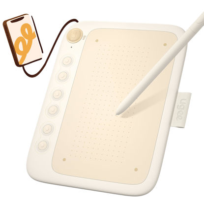 Picture of UGEE Q6 Drawing Tablet for Android Phone, Graphic Tablet with 6Hot Keys, 6.5”x4” Portable Writing Tablet Adjustable Drawing Mode, Drawing Pad with 16K Levels Battery-Free Stylus for Mac/Windows/Chrome