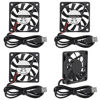 Picture of D-FLIFE 4pcs 60mm x 60mm x 10mm 6010 5V USB Brushless DC Cooling Fan USB for DIY 3D Printer Extruder Humidifier (5V USB)