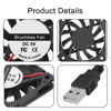 Picture of D-FLIFE 4pcs 60mm x 60mm x 10mm 6010 5V USB Brushless DC Cooling Fan USB for DIY 3D Printer Extruder Humidifier (5V USB)