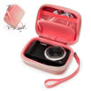 Picture of Cwatcun Digital Camera Case, Small Camera Pouch Carrying & Protective Case for AbergBest 2.7" LCD Kodak Pixpro/Canon PowerShot ELPH 180/190 / DSCW830 Travel Cameras, Waterproof Shockproof Case, Pink