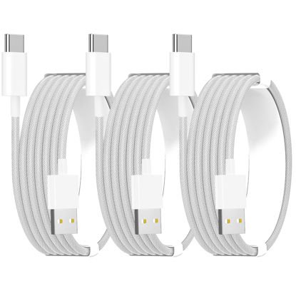 Picture of [Apple MFi Certified] iPhone 16 Car Carplay Cable Fast Charging Cable, 3Pack 6ft 60W USB A to USB C Nylon Braid Cord Screen Data Sync for iPhone 16 Pro/15 Pro Max/16 Plus,iPad Pro, Air, Mini, iPad10