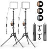 Picture of ALTSON 2 Packs Video Light Kit, LED Studio Light, 2700-6500K Dimmable Photography Lighting Kit with Tripod Stand&Phone Holder, 12" Rotating Streaming Light for Video Recording, Game Streaming, YouTube