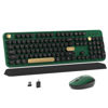 Picture of MPTOG Colorful Wireless Computer Keyboard and Mouse Combo with Round Typewriter Keycaps, Retro Design, Power Switch, Ergonomic Design, 2.4GHz Wireless for Windows, Mac, PC(Dark Green)