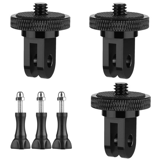 Picture of 6 Pack Aluminum Camera Tripod Adapter 1/4"-20 Conversion Adapter Mounts Compatible with Gopro Action Cameras Insta360, 1/4" Mount Adapter for GoPro Ecosystem and Other Standard 1/4 Accessories